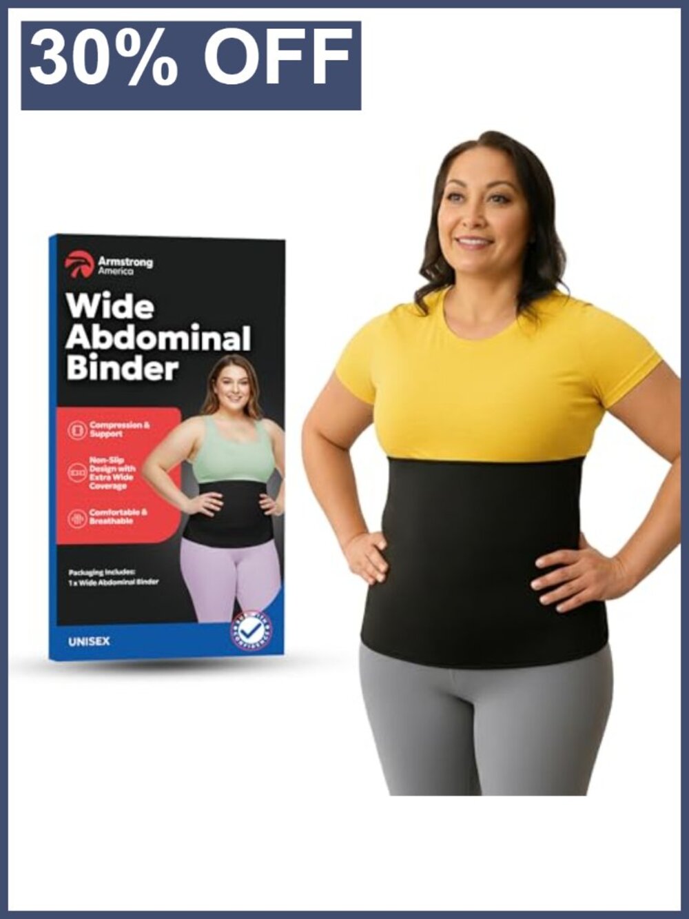 Post Surgery Abdominal Binder Tummy Tuck Support Belt 12 Inch Wide XXL